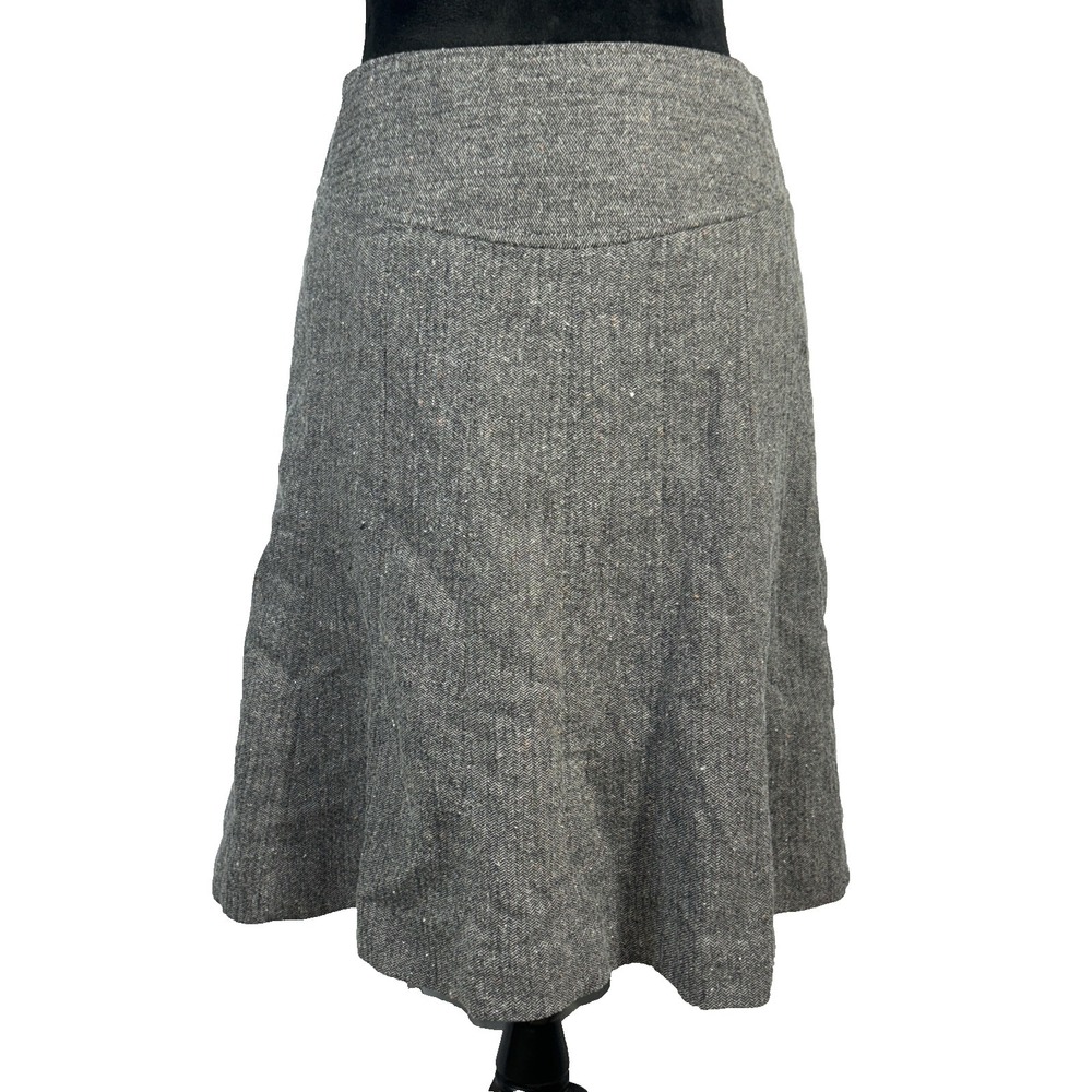 Banana Republic Skirt 6 Black Herringbone Wool Bl Lined A Line Business Casual